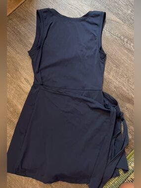 Sleeveless Navy Wrap Dress